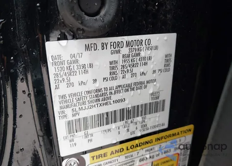 2017 Lincoln Navigator Select from USA, damaged, VIN 5LMJJ2HTXHEL10093